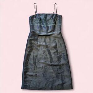 Ann Taylor Black Dress with Embellished Bodice